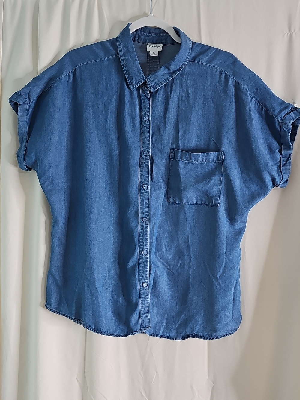 R E Vintage Light Blue Denim Button-Up by Vintage